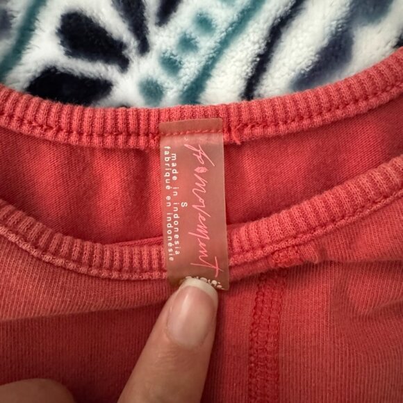 Free People Movement Hot Shot One Piece Romper Sz Small Pink - Picture 3 of 5